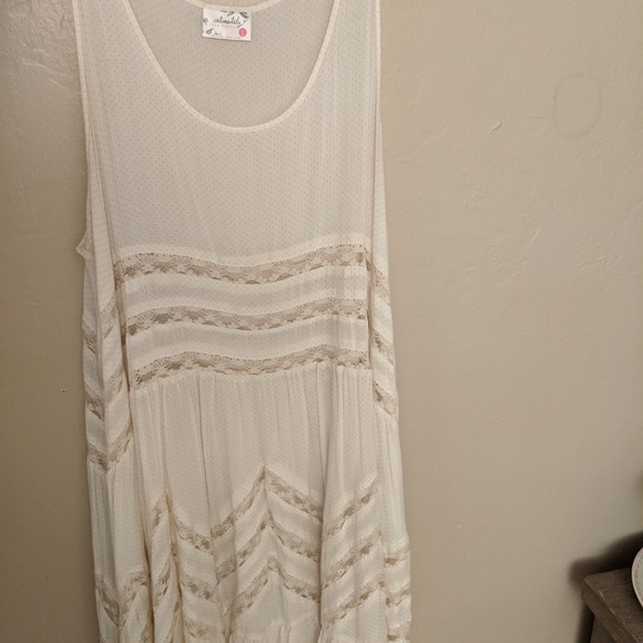 Free People | Flowy Tank Top | Color: Cream/W | L - Picture 4 of 5